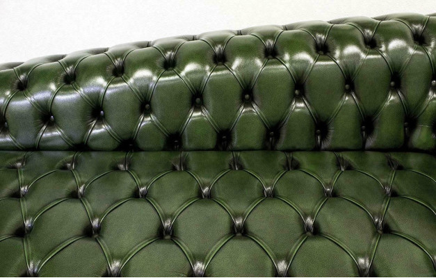 Szezlong Chesterfield sofa zielona kanapa leżak otomana szezlong Skóra Chiase