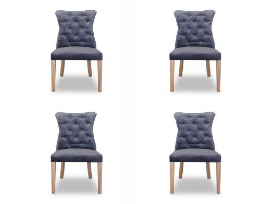 4x Krzesła Krzesło Podkładka Design Chesterfield Ustawić Fotel Kompletny Zestaw