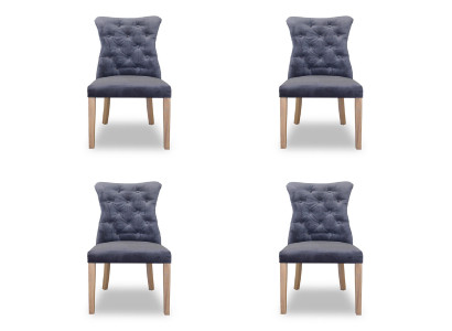 4x Krzesła Krzesło Podkładka Design Chesterfield Ustawić Fotel Kompletny Zestaw