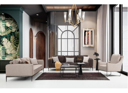 Zestaw sofowy 221 miejsce do siedzenia Sofa Ustawić Sofy Beżowe Fotel Nowoczesny Zestaw
