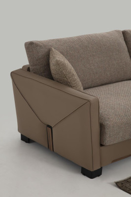 Sofa 3 miejsce do siedzenia Trzyosobowa nowoczesna materiałowa beżowa sofa Design Living Room
