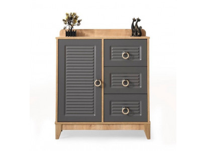 Kredens w żłobku Nowoczesny Elegancki Kredens Drewno Szare Meble Design