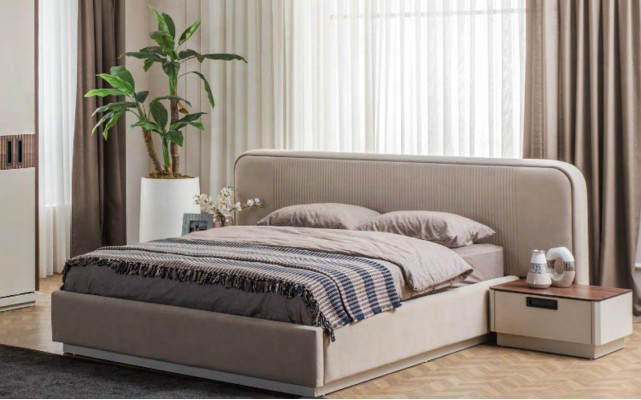 Stylowa Sypialnia Meble Designer Podkładka Podwójne łóżko 2x Szafki nocne