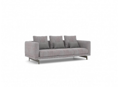 Szara Sofa Trzyosobowa Kanapa Salon Nowoczesny Design Luksusowe Meble tapicerowane