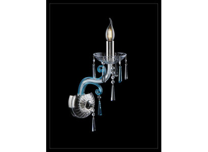 Kinkiet Bohemia żyrandol kinkiet w stylu antycznym świeci na niebiesko