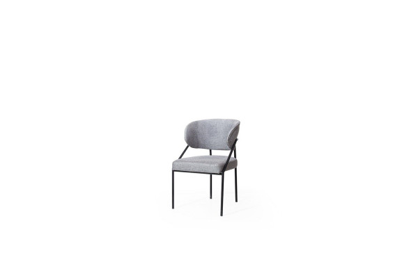 Szare tapicerowane krzesło do jadalni designerskie Krzesła z metalową ramą luksusowe Meble