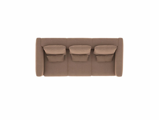 Salon Brązowa Sofa Trzyosobowa Kanapa Luksusowe meble tapicerowane Design Włókienniczy