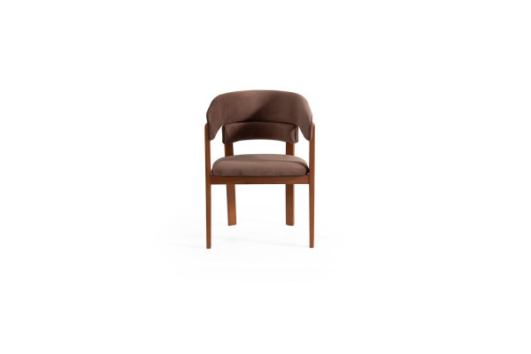 Brązowe designerskie krzesła do jadalni Krzesło krzesło tekstylne designerskie drewniane nóżki