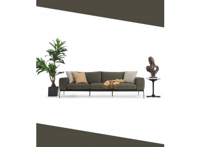 Sofa Trzyosobowa 3 miejsce do siedzenia Sofy Szary Materiał Salon Luksusowy Nowoczesny Nowy