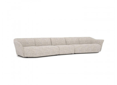 Sofa pięcioosobowa rozkładana 440cm do salonu Białe umeblowanie Włókiennicze Meble tapicerowane
