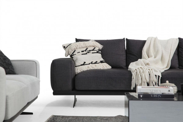 Narożnikowa kanapa Sofa w kształcie litery L Szara Nowoczesna materiałowa Sofy miejsce do siedzenia Design