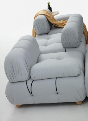 Sofa 3 miejsce do siedzenia Trzyosobowa Nowoczesna materiałowa Szara sofa Design Pokój dzienny Nowość