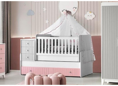 Stylowe łóżko składane dla Baby Multicolored Perfect Meble dla Twojego żłobka удаление