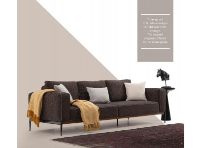 Sofa czteroosobowa 4 miejsce do siedzenia Sofy materiałowe Nowoczesny design Pokój dzienny Szary