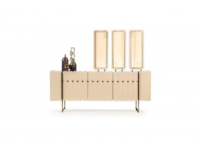 Nowoczesny kredens w kolorze beżowym Luxurious Kredens Exclusive x3 Lustro 4 szt