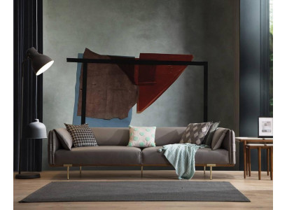 Szara sofa ze stali nierdzewnej do salonu 3-miejsce siedzące kanapy tapicerowane sofy tekstylne Nowe