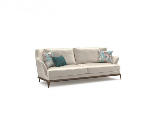 Nowoczesna kompletna 2x trzyosobowa sofa Biały Włókienniczy Salon Design Sofy Kanapa