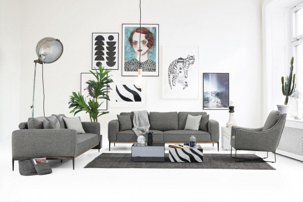 Zestaw sofowy 431 miejsce do siedzenia Sofa Nowoczesny zestaw materiałowy Szary Grupa Living Room