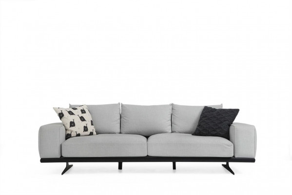 Zestaw sofowy Sofa 2 miejsce do siedzenia Fotel Dwumiejscowy Szary Nowoczesny zestaw materiałowy