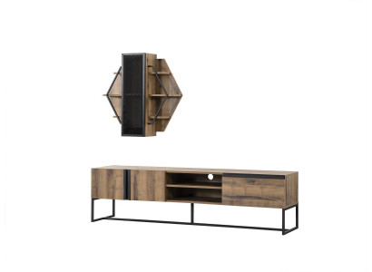 Grupa Szafka RTV Szafa RTV Półka do salonu Brązowe drewno