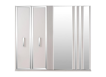 Luksusowe Szafki Design Szafa Lustro Duży Biały Drewno Modern
