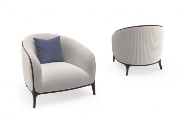 Fotel Design Couch 1 miejsce do siedzenia Włókienniczy Lounge Podkładka Luxus Siedziba Relaks