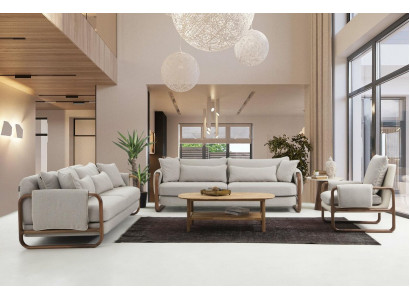 Kompletny zestaw sofowy Zestaw sofowy 321 miejsce do siedzenia Zestaw Modern Material Grey