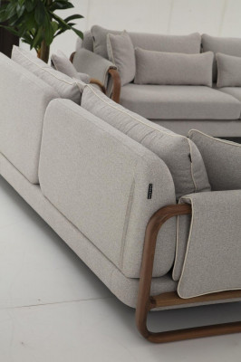 Kompletny zestaw sofowy Zestaw sofowy 321 miejsce do siedzenia Zestaw Modern Material Grey