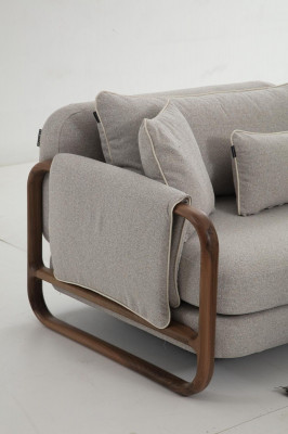 Kompletny zestaw sofowy Zestaw sofowy 321 miejsce do siedzenia Zestaw Modern Material Grey