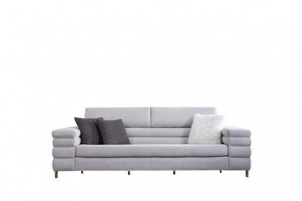 Szara trzyosobowa luksusowa 3-osobowa sofa salonowa Meble z drewnianą ramą