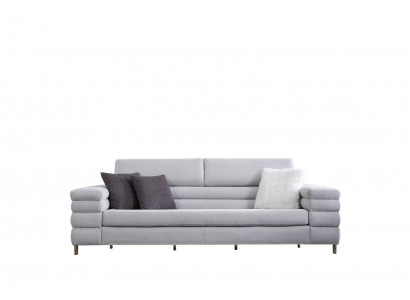 Szara trzyosobowa luksusowa 3-osobowa sofa salonowa Meble z drewnianą ramą