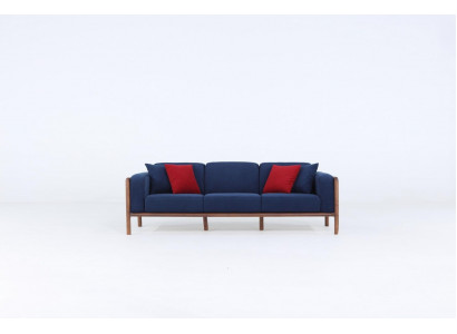 Sofa 3 miejsce do siedzenia Trzyosobowa Nowoczesna materiałowa Sofa w kolorze niebieskim Design Salon Nowość