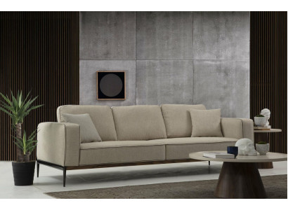 Sofa trzyosobowa 3 miejsce do siedzenia Materiał Nowoczesne Sofy Design Salon Beżowy