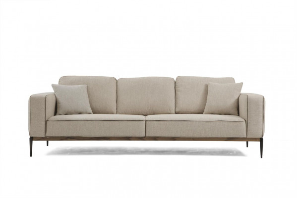 Sofa trzyosobowa 3 miejsce do siedzenia Materiał Nowoczesne Sofy Design Salon Beżowy