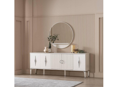 Kredens z Lustro Grupa Kredens Drewno Biały jadalnia