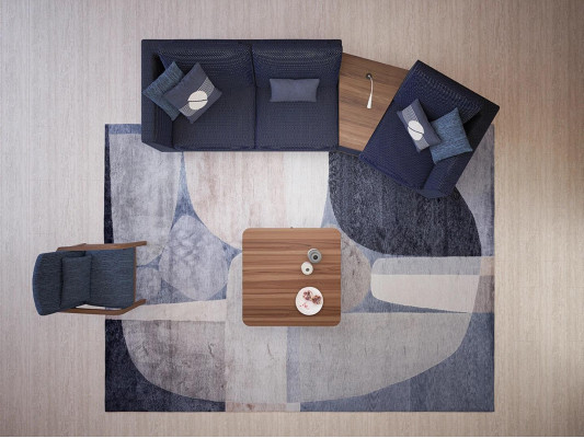 Niebieski Zestaw sofowy Zestaw sof trzyosobowych do salonu Fotel Modern Design Włókienniczy