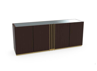 Kredens niski kredens do salonu brązowy Drewno Modern Meble 208x49x80cm