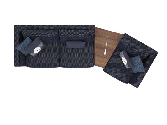 Nowoczesna niebieska trzyosobowa sofa Stylowa kanapa Design Meble do salonu Nowość