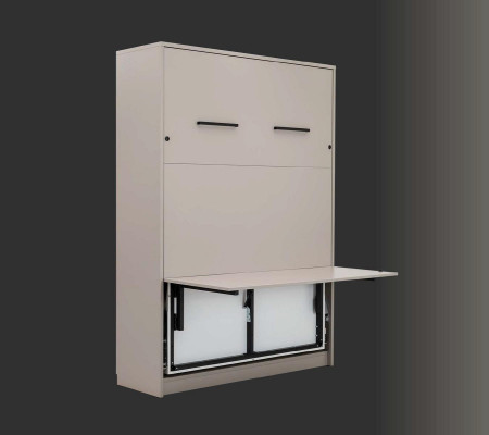 Łóżko z Biurko Szare Sypialnia Elegancki Design Nowoczesne Meble Luksusowe Nowość
