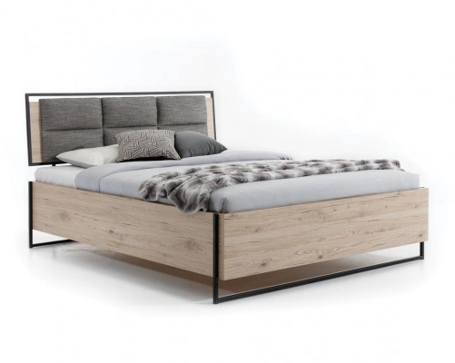 Łóżko Beżowe Loft Design Nowoczesne Łóżko Podwójne Sypialnia Eleganckie Meble Nowe