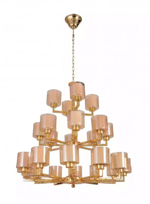 żyrandol Lampa Sufitowa Nowoczesna Złota Lampa sufitowa Żyrandol Szkło XXL