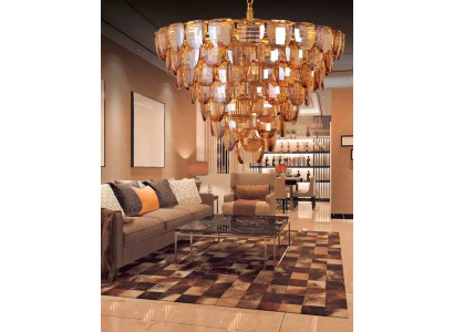 żyrandol klasyczna lampa do salonu kryształowa lampa sufitowa w kolorze złotym
