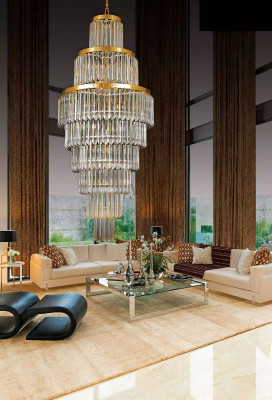 Żyrandol sufitowy luksusowy złoty żyrandol Lampa sufitowa żyrandol kryształ XXL