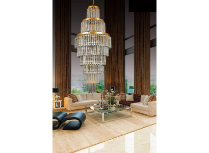 Żyrandol sufitowy luksusowy złoty żyrandol Lampa sufitowa żyrandol kryształ XXL