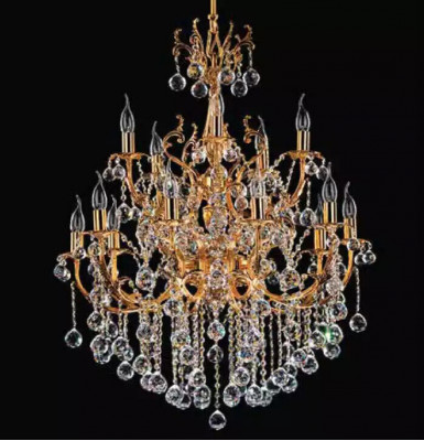 Żyrandol sufitowy luksusowy żyrandol Lampa sufitowa żyrandol kryształowy złoty 75x125