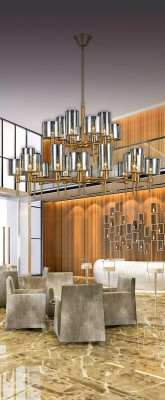 Projekt Lampy żyrandol 95x120 piękny salon Lampa Luxury Lustre Glass