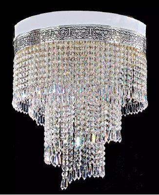 Żyrandol sufitowy srebrny żyrandol Lampa sufitowa kryształ 40x70 Lampa