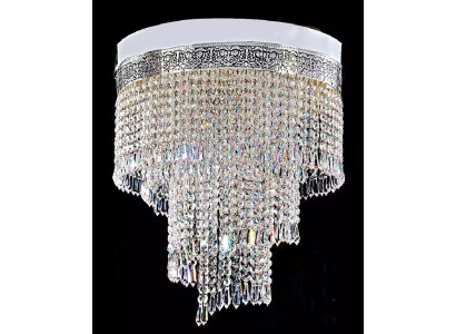 Żyrandol sufitowy srebrny żyrandol Lampa sufitowa kryształ 40x70 Lampa