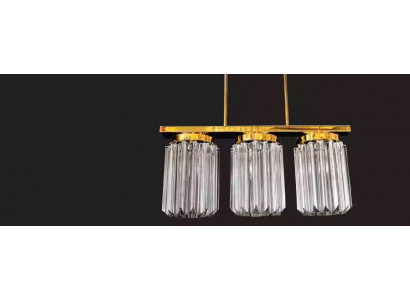 Nowoczesna żyrandolowa lampa sufitowa Duży Crystal Gold do salonu