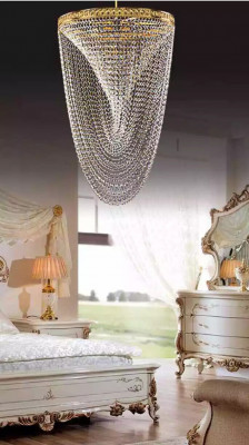 żyrandol lampa sufitowa luksusowa złota lampa sufitowa żyrandol kryształowe łańcuszki